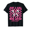 Just Who Loves Soccer Coquette Bow T-Shirt - Casual Everyday Wear Men Women