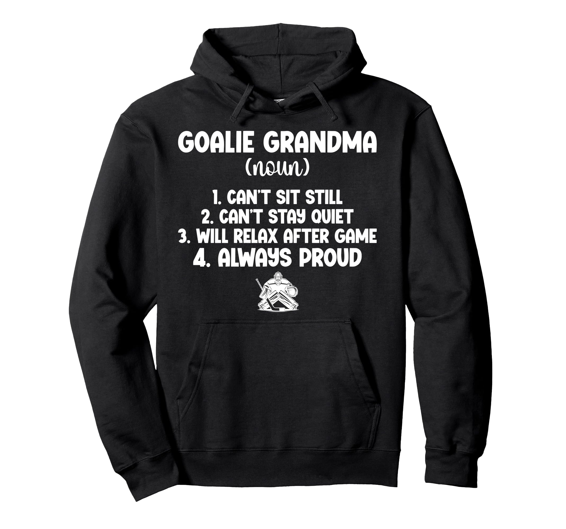 Hockey Goalie Grandma Definition Hoodie - Minimalist Print Men Women