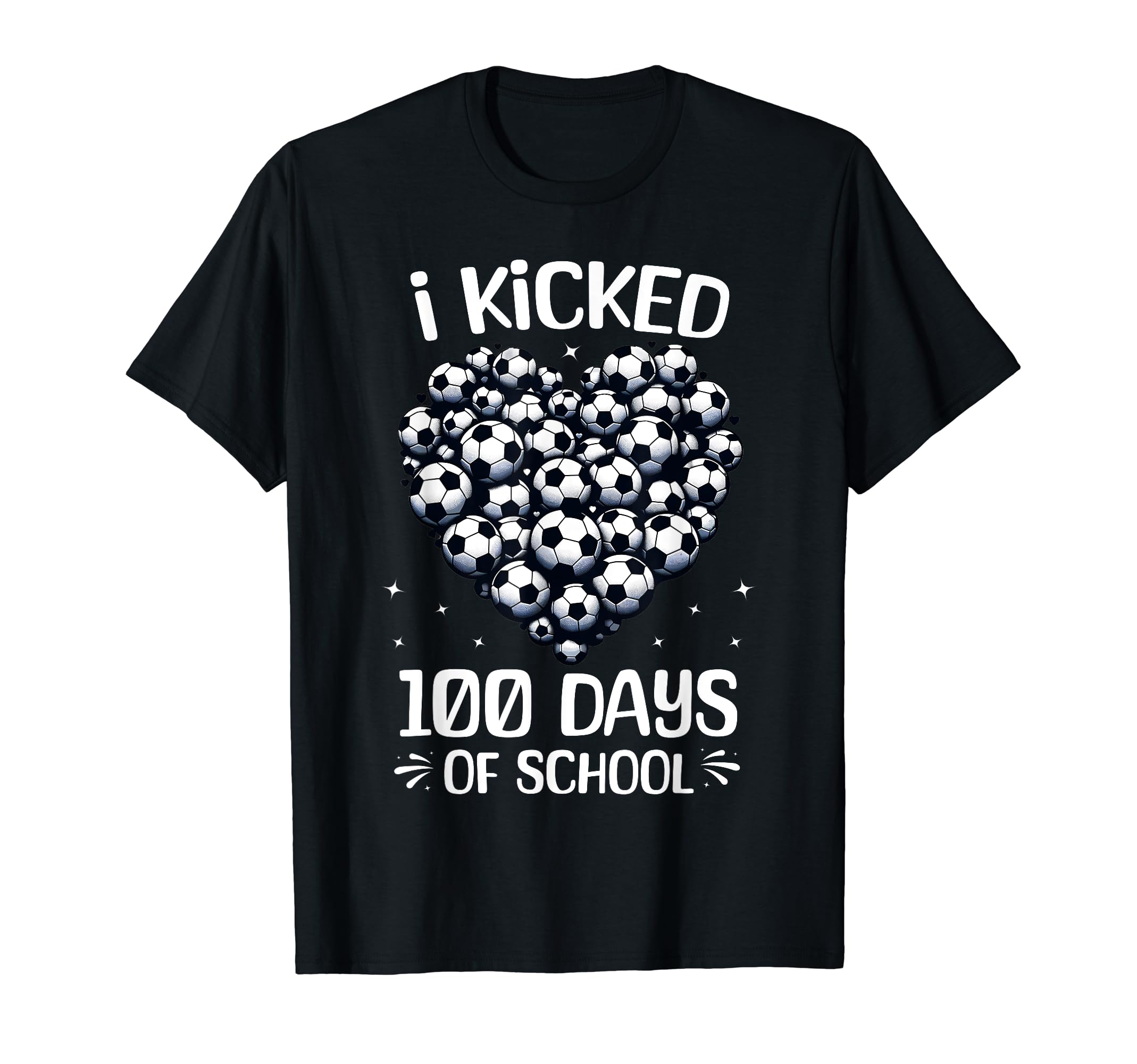 100 Days School Soccer Heart Love T-Shirt - Unique Graphic for Adults