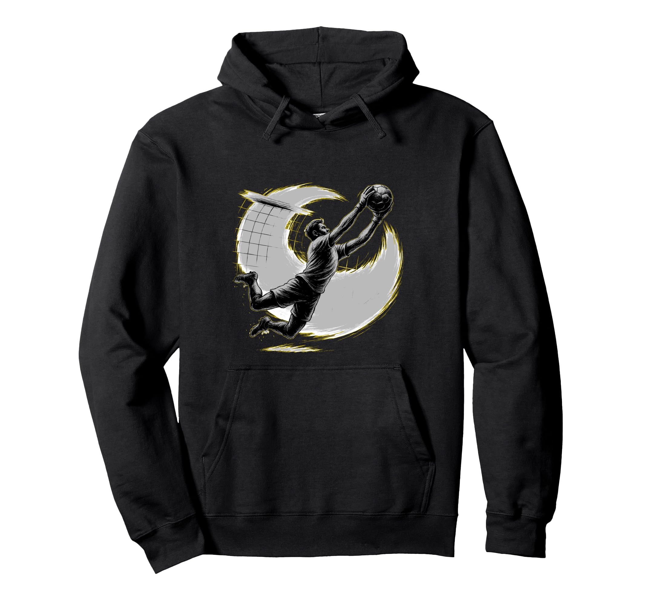 Mens Soccer Goalie Silhouette Players Hoodie - Minimalist Print Men Women