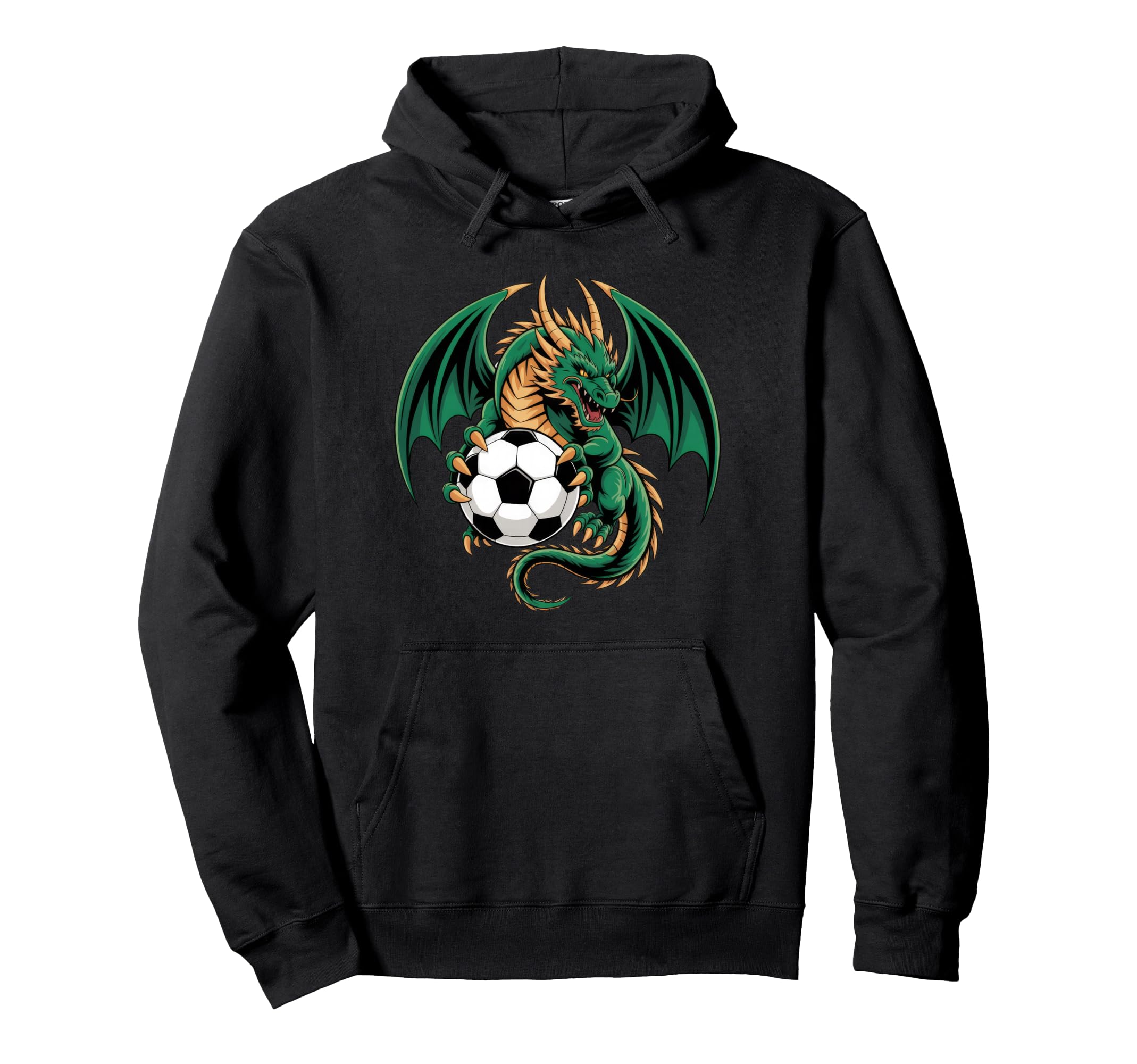 Funny Dragon Soccer Ball Hoodie - Custom Art Print Unisex