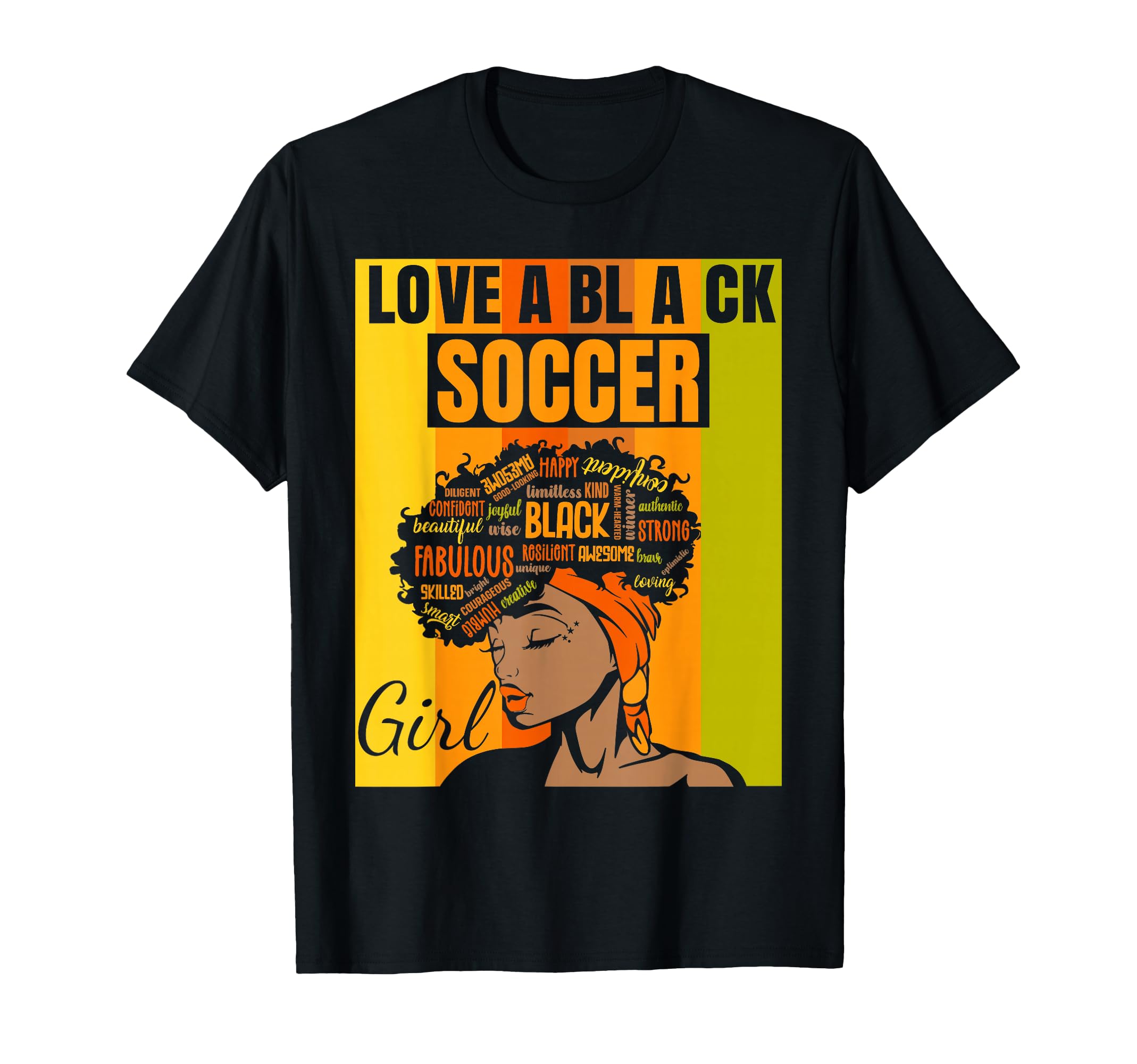 Black Independence Day Love Black Soccer T-Shirt - Custom Art Print Unisex