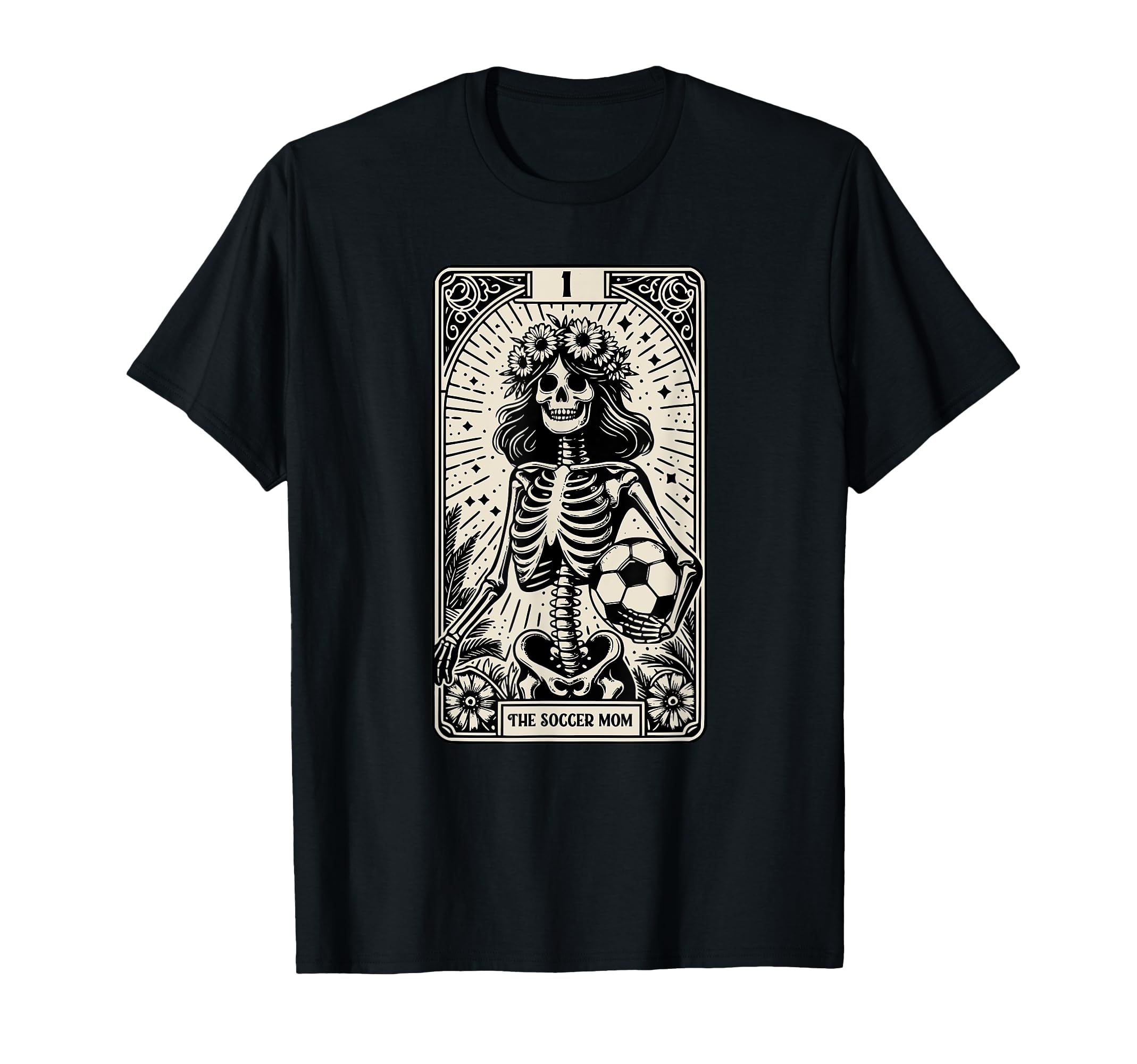 Soccer Mom Skeleton Tarot Card T-Shirt - Streetwear Style Men Women