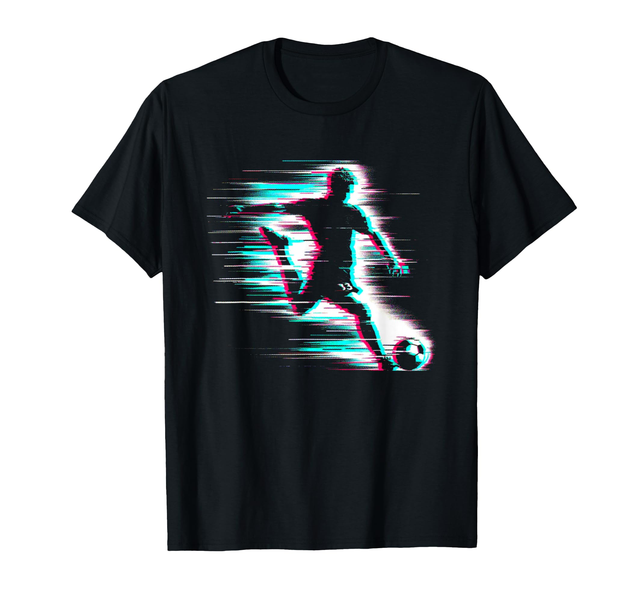 Soccer Player Glitch Soccer Sports Lover T-Shirt - Minimalist Print Unisex