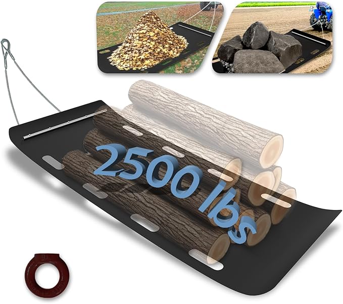 Yard Drag Sled, 1/8" Thickened HDPE, Upgraded Heavy Yard Drag Sled, Suitable for Hauling Various Heavy Items,Yard Debris,Lumber, Construction Materials
