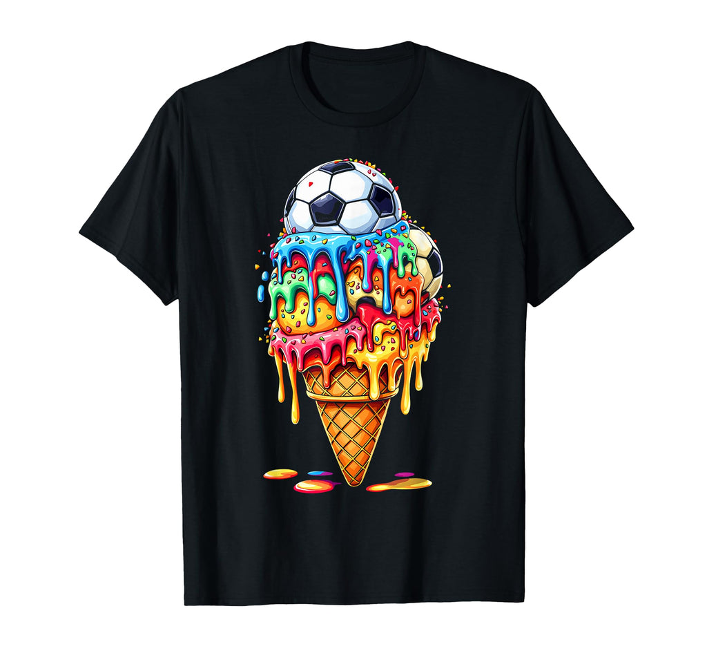 Soccer Drip Ice Cream Drip Sprinkles T-Shirt - Custom Art Print Men Women