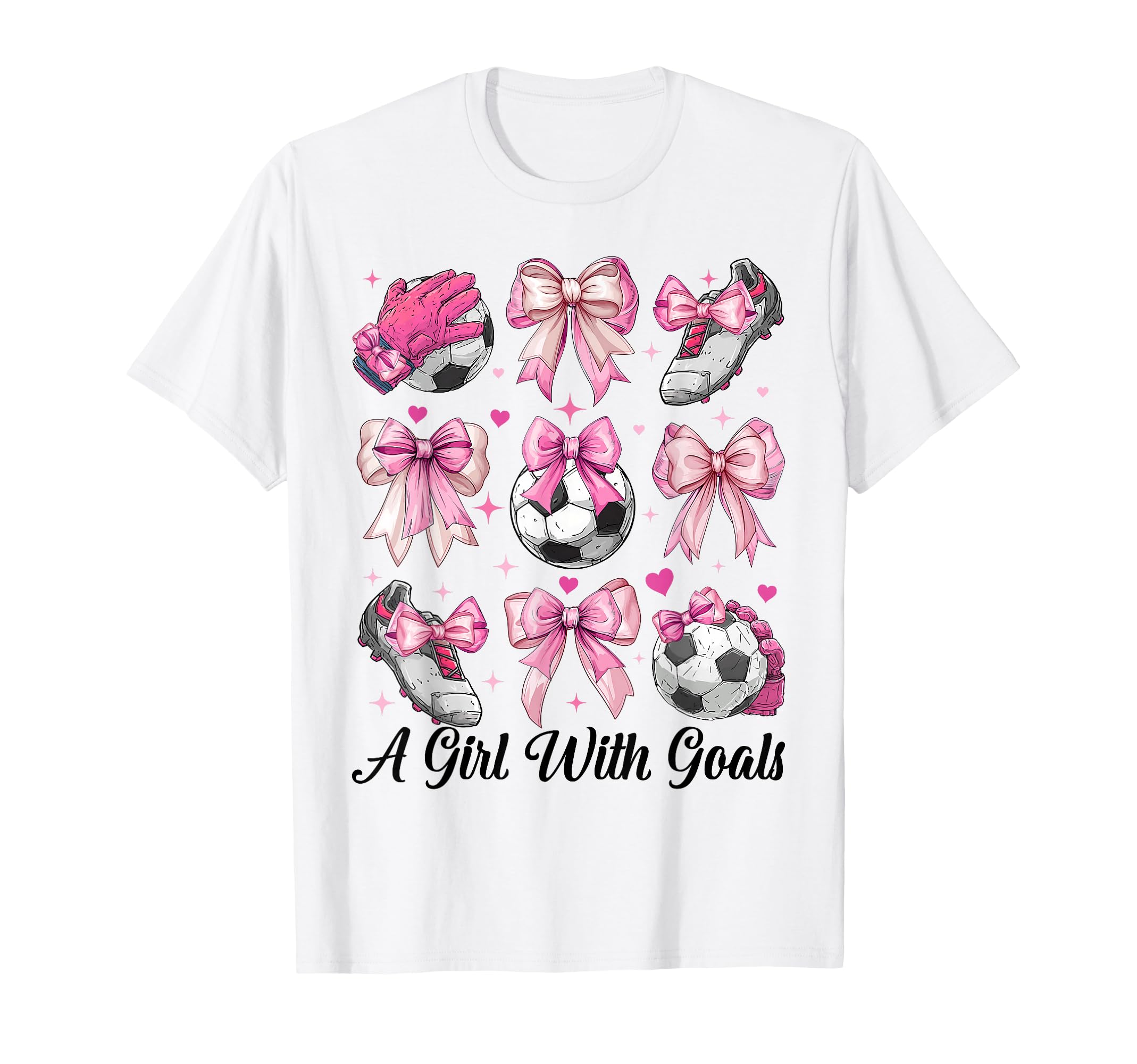 Soccer Player Soccer Coquette Bow T-Shirt - Novelty Apparel for Adults
