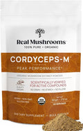 Real Mushrooms Cordyceps Mushroom Powder - Organic Cordyceps Powder Mushroom Energy and Wellness Support - Rich in Beta Glucans - Non-GMO, Vegan Supplement, 60 Servings