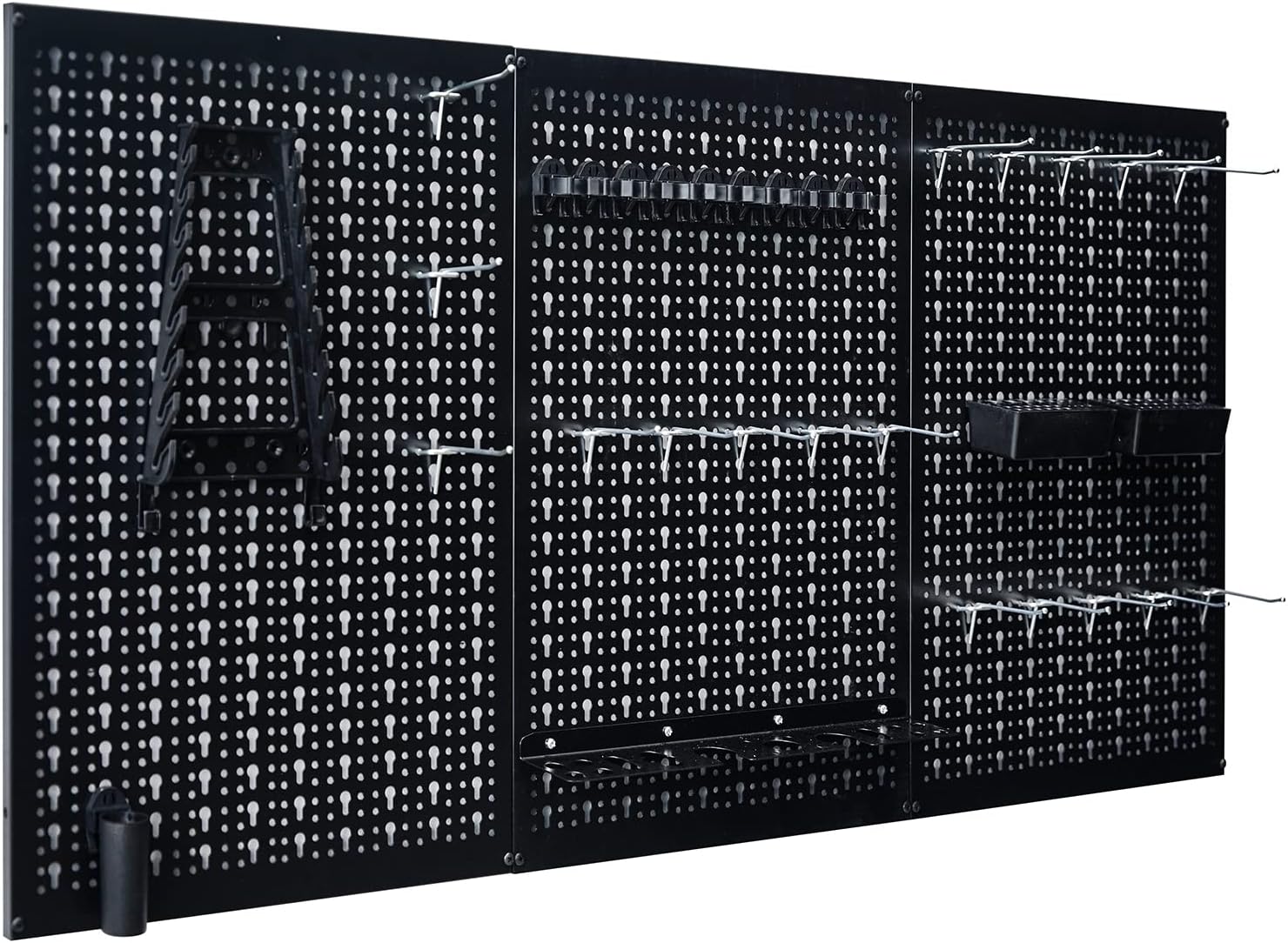 Ultrawall Peg Board Wall Organizer 4 ft. Metal Pegboard Garage Wall Pegboard Tool Storage Kit with Accessories for Garage, 45pcs