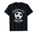 Jersey City Soccer Distressed 90S T-Shirt - Casual Everyday Wear Unisex