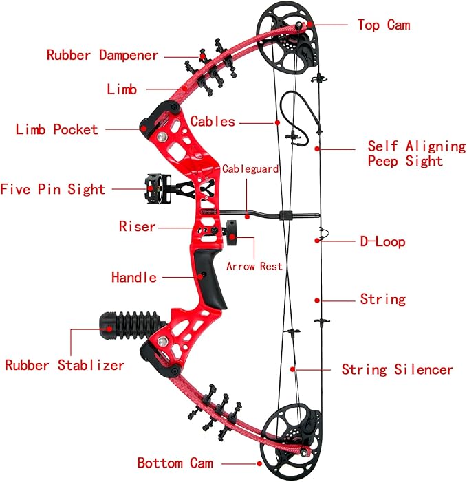 Youth Compound Bow Set 15-45 Lbs for Teens and Beginner, Package with Archery Hunting Equipment, Max Speed 260fps, Adjustable, Right Hand