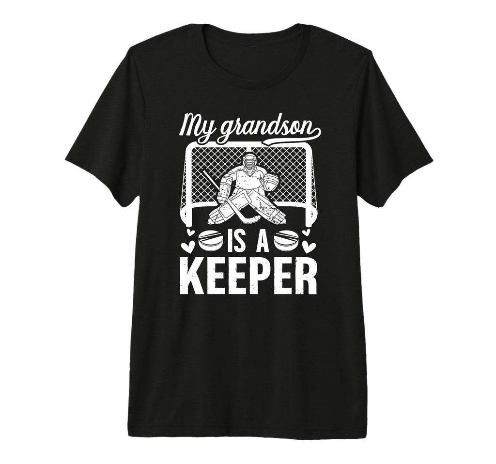 My Grandson Hockey Keeper Grandma T-Shirt - Fun Novelty Design Men Women