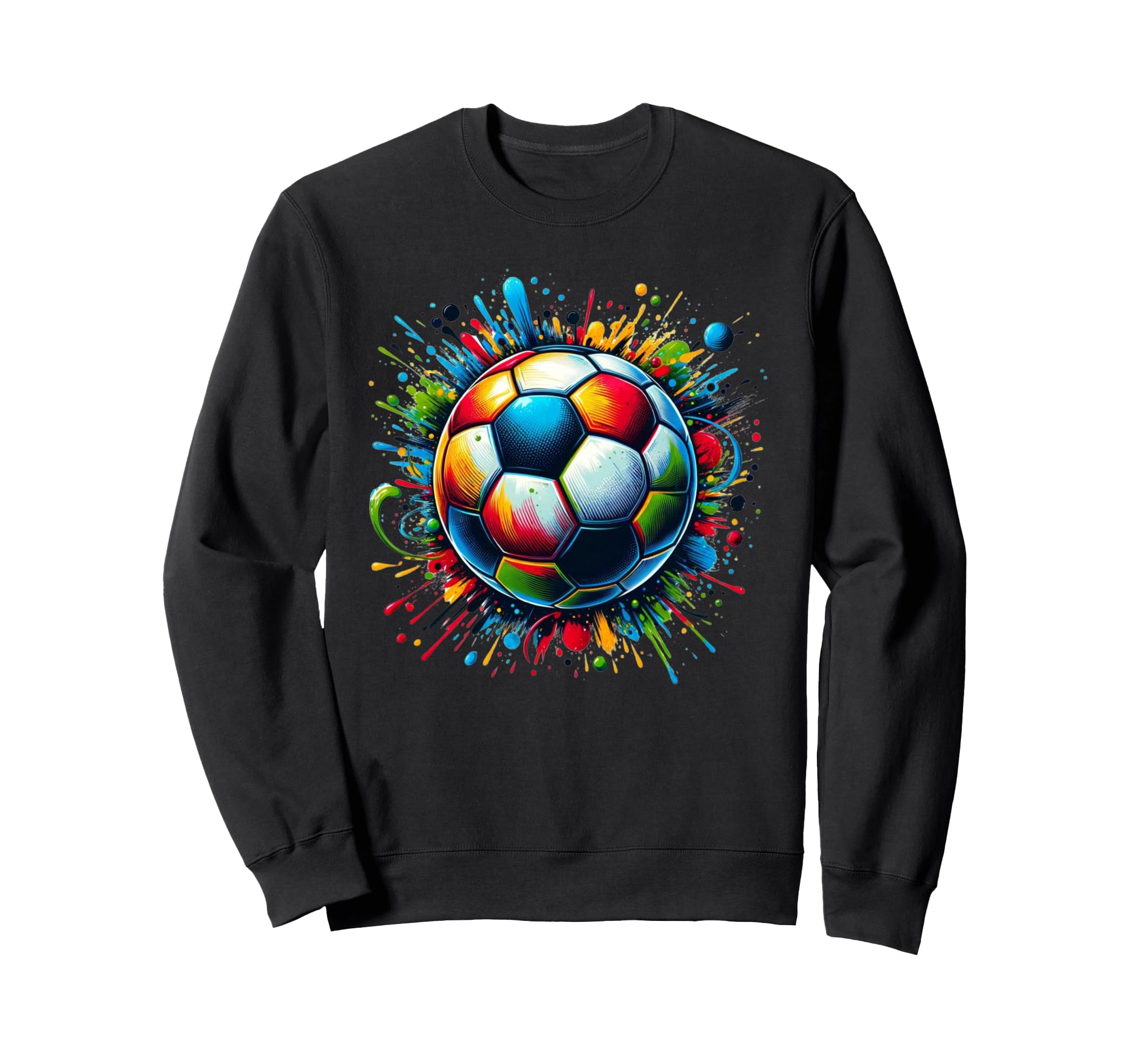 Soccer Ball Paint Splatter Sweatshirt - Fun Novelty Design for Adults