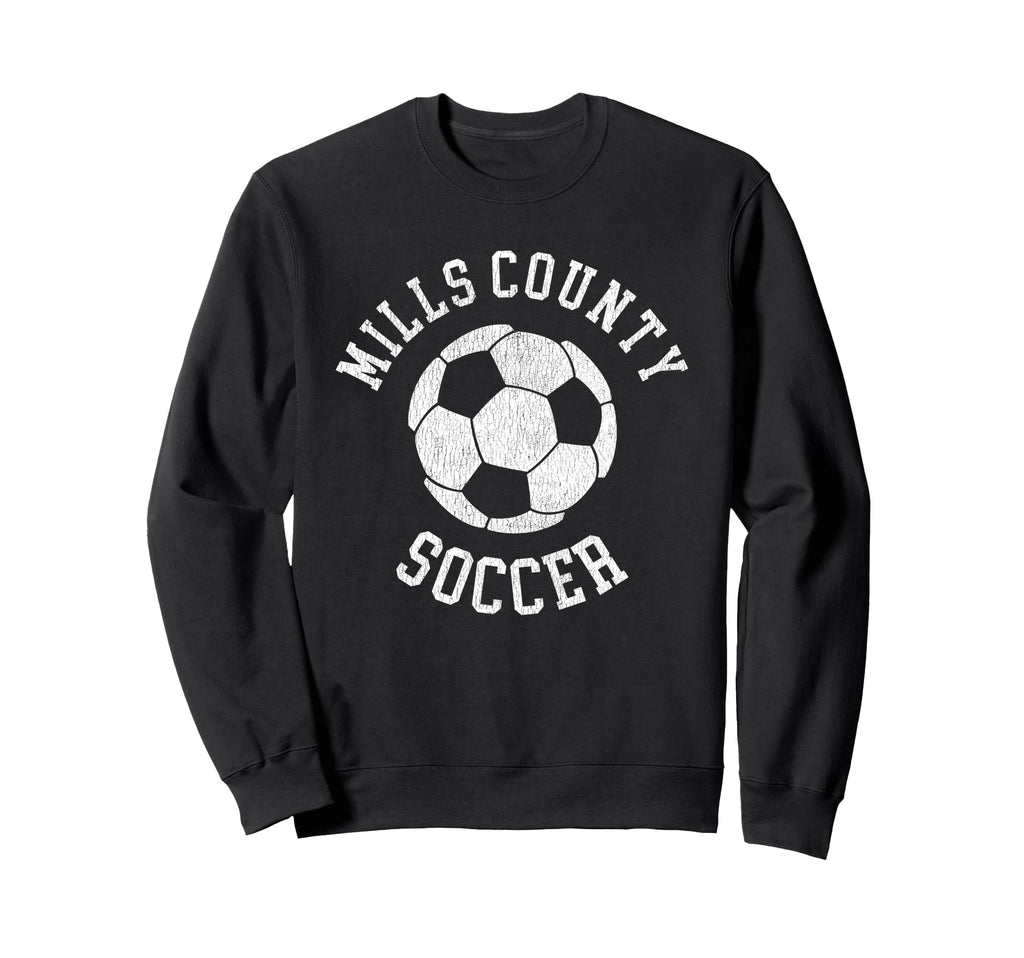 Mills County Soccer Distressed 90S Sweatshirt - Custom Art Print for Adults