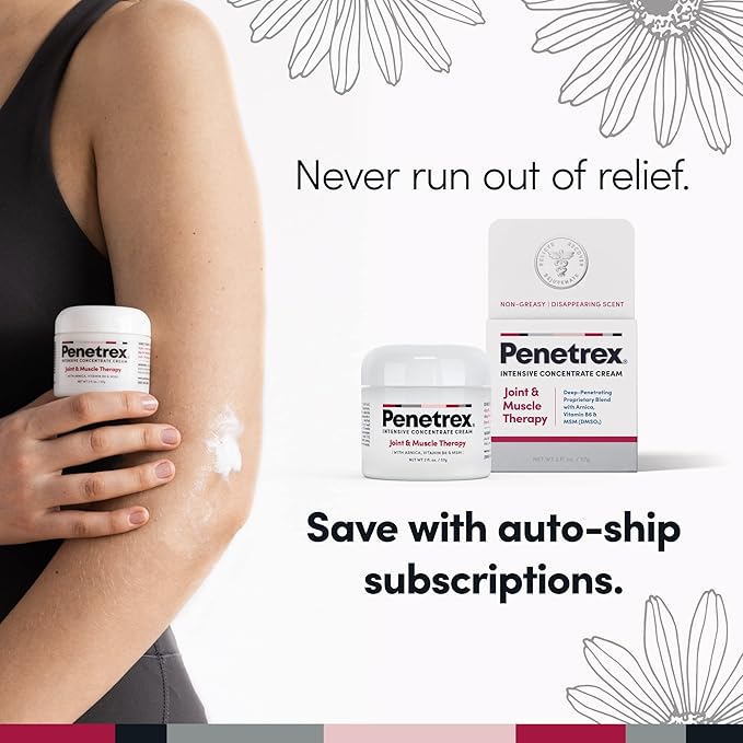 Penetrex Joint & Muscle Therapy - Soothing Comfort for Back, Neck, Hands, Feet - Premium Whole Body Rub with Arnica, Vitamin B6 MSM & Boswellia - 2oz 3-Pack
