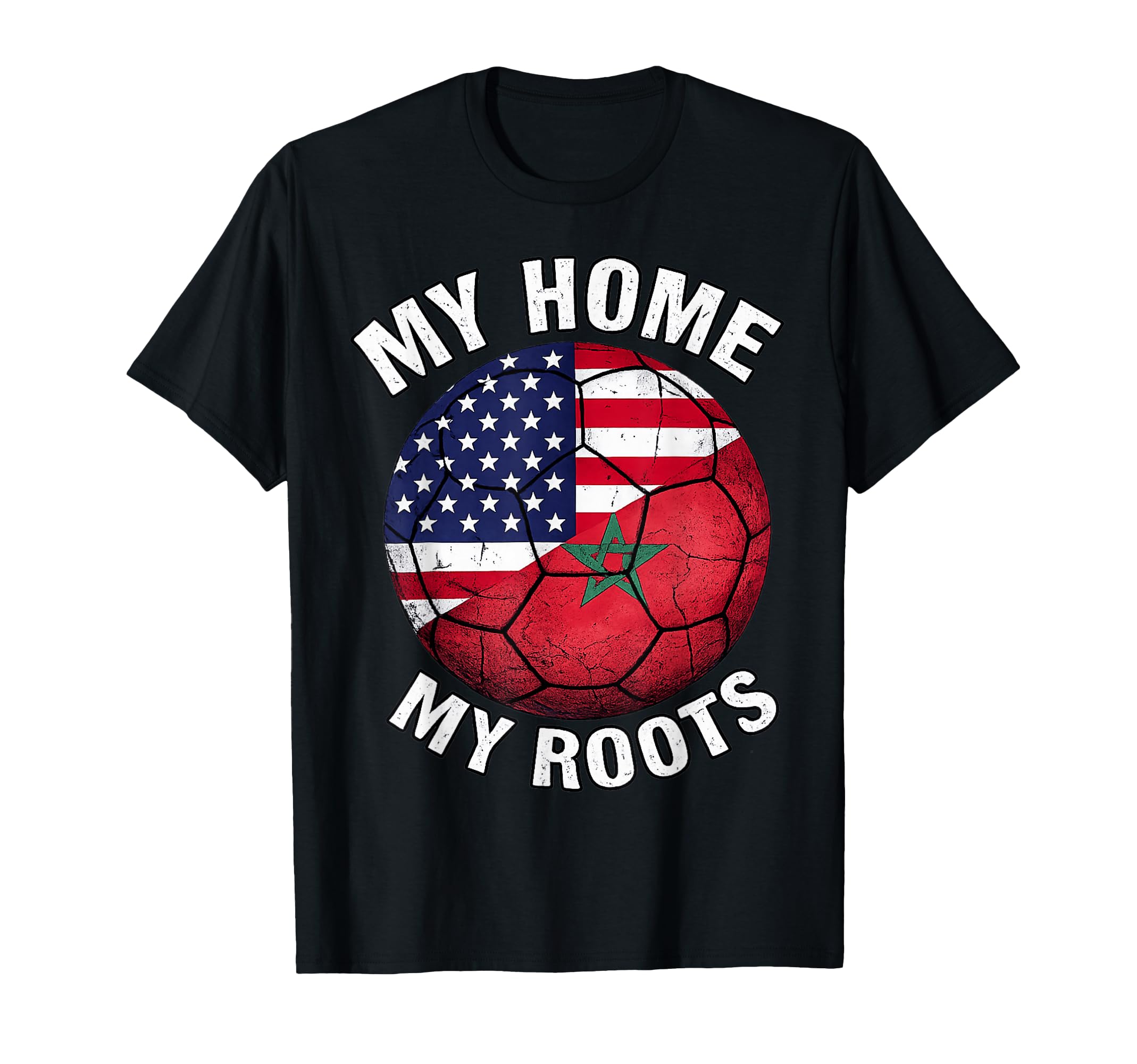 My Home My Roots Morocco Flag Soccer T-Shirt - Streetwear Style for Adults