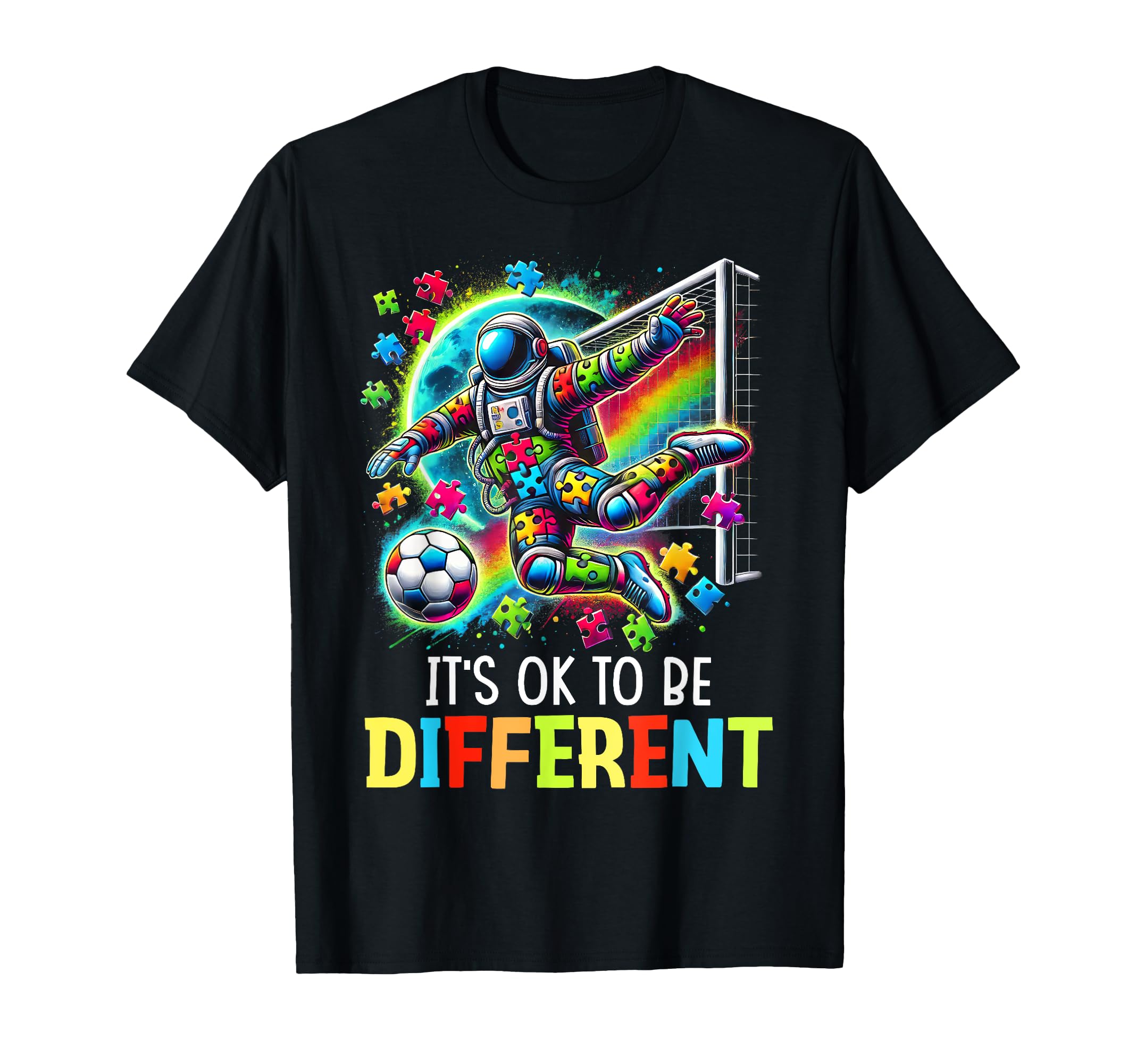 Its Ok To Be Different Astronaut Soccer T-Shirt - Aesthetic Graphic Unisex
