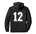 Number 12 Backside 80S 90S Team Jersey Hoodie - Graphic Print Unisex
