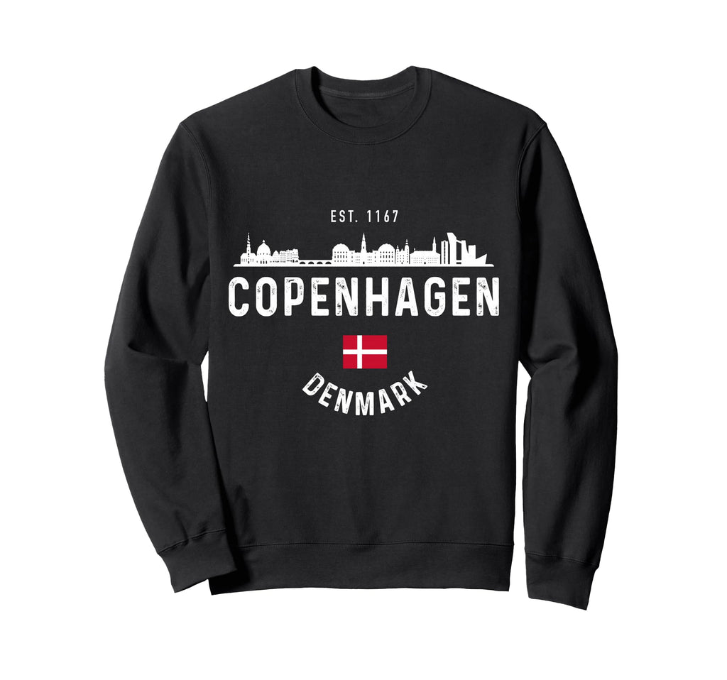 Copenhagen Denmark Skyline Sweatshirt - Aesthetic Graphic Men Women