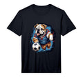 English Bulldog Soccer English T-Shirt - Custom Art Print Men Women