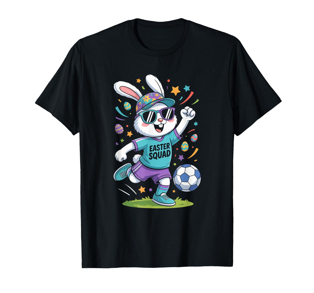 Sports Gift Easter Squad Bunny Soccer T-Shirt - Unique Graphic Men Women