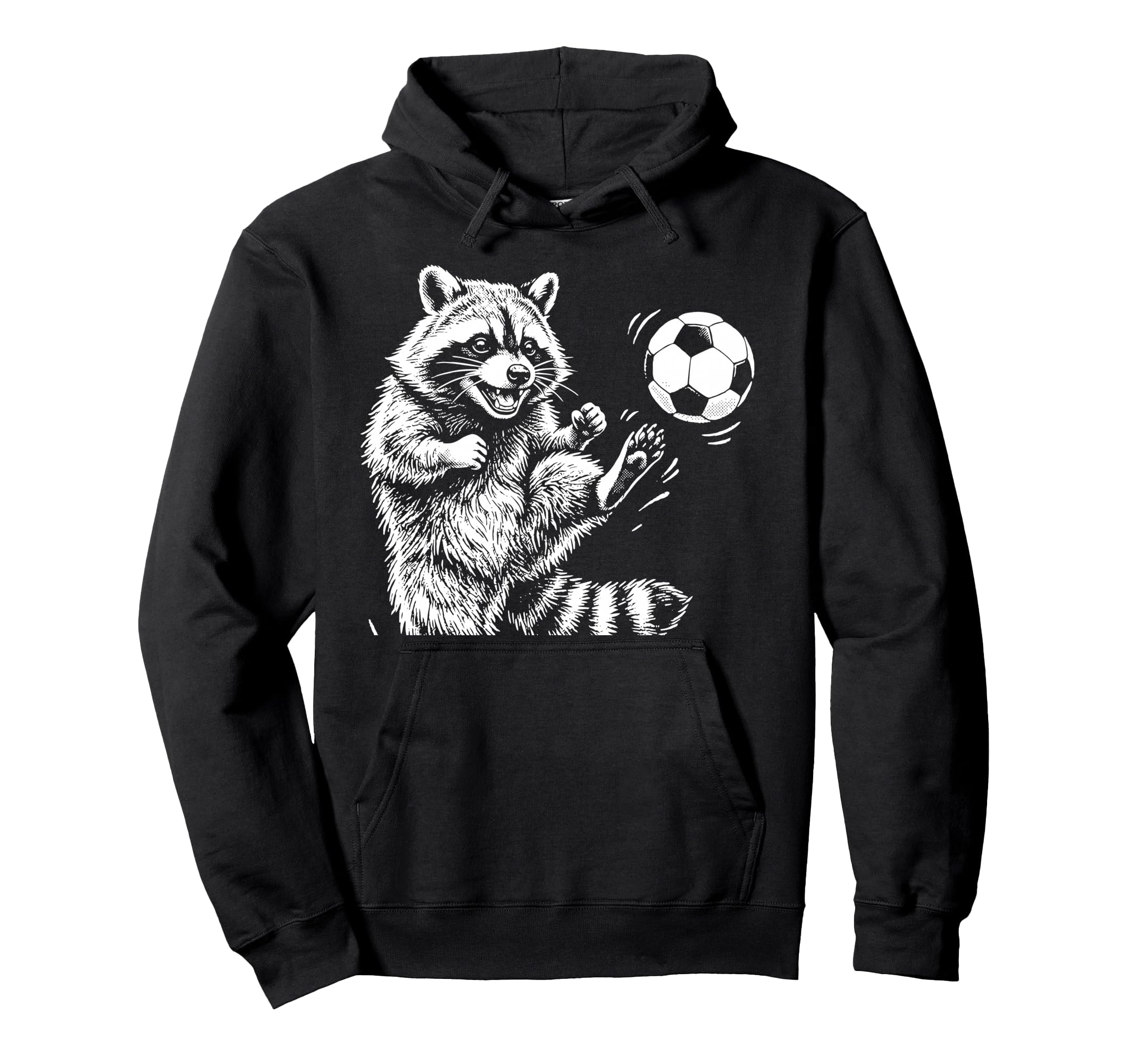 Raccoon Soccer Sports Athlete Football Hoodie - Streetwear Style Unisex
