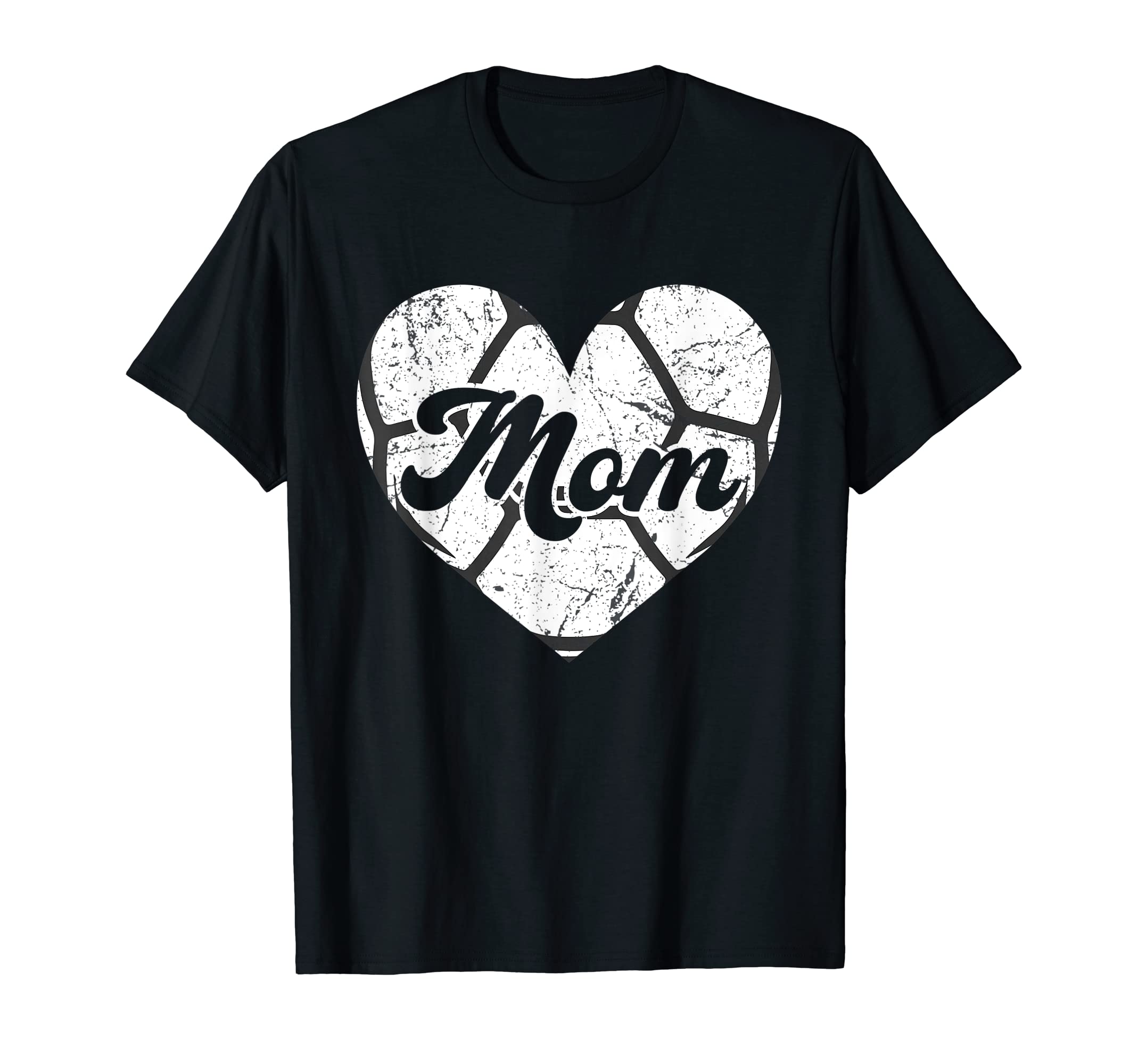 Mothers Day Distressed Heart Soccer T-Shirt - Fun Novelty Design Unisex