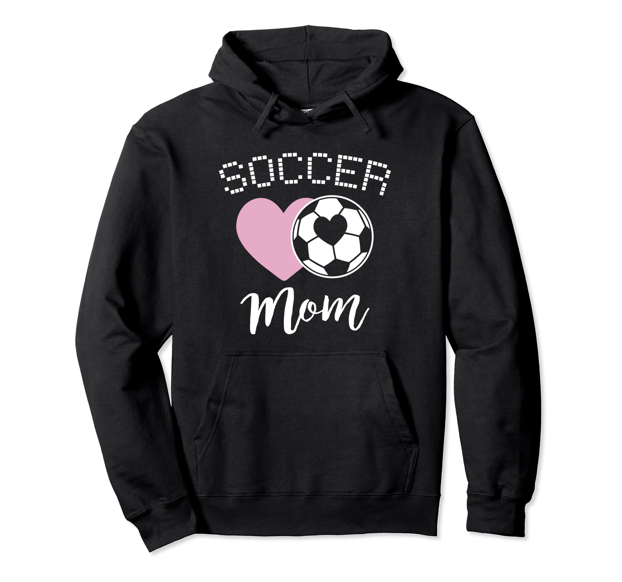 Soccer Mom Love Heart Mama Mommy Mother Hoodie - Trendy Graphic Unisex