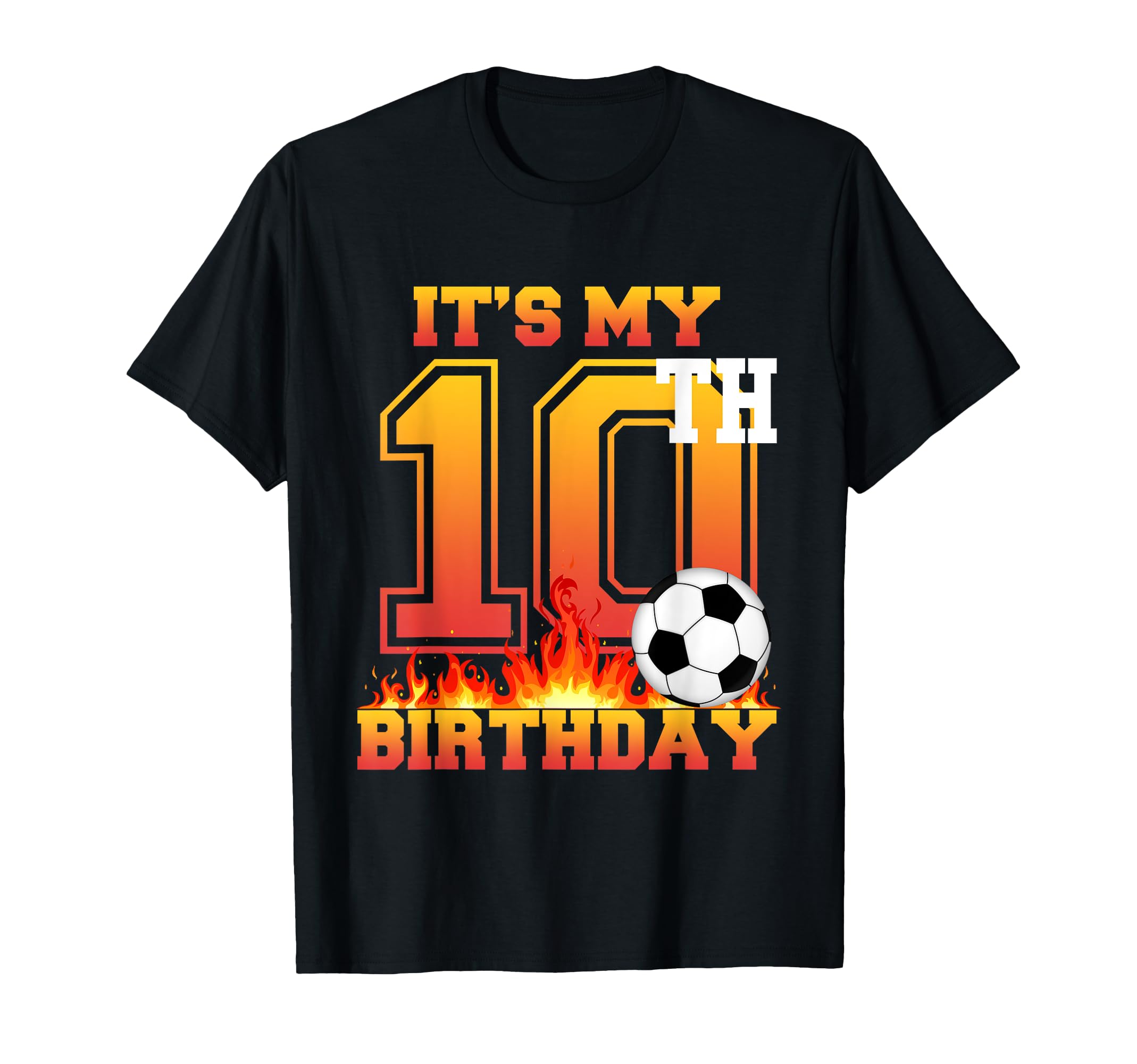 Soccer Player 10Th Birthday Football T-Shirt - Unique Graphic Unisex