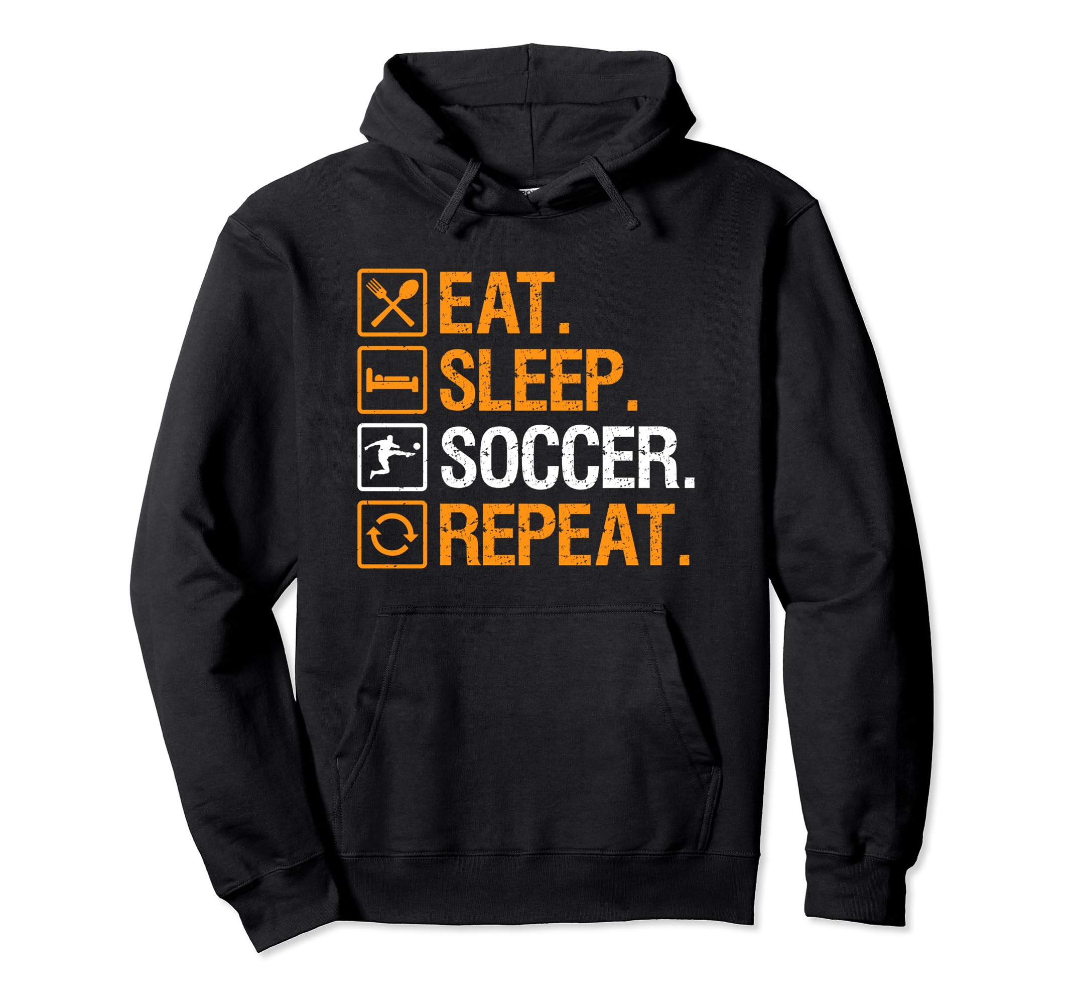 Eat Sleep Soccer Repeat Funny Soccer Hoodie - Unique Graphic Men Women