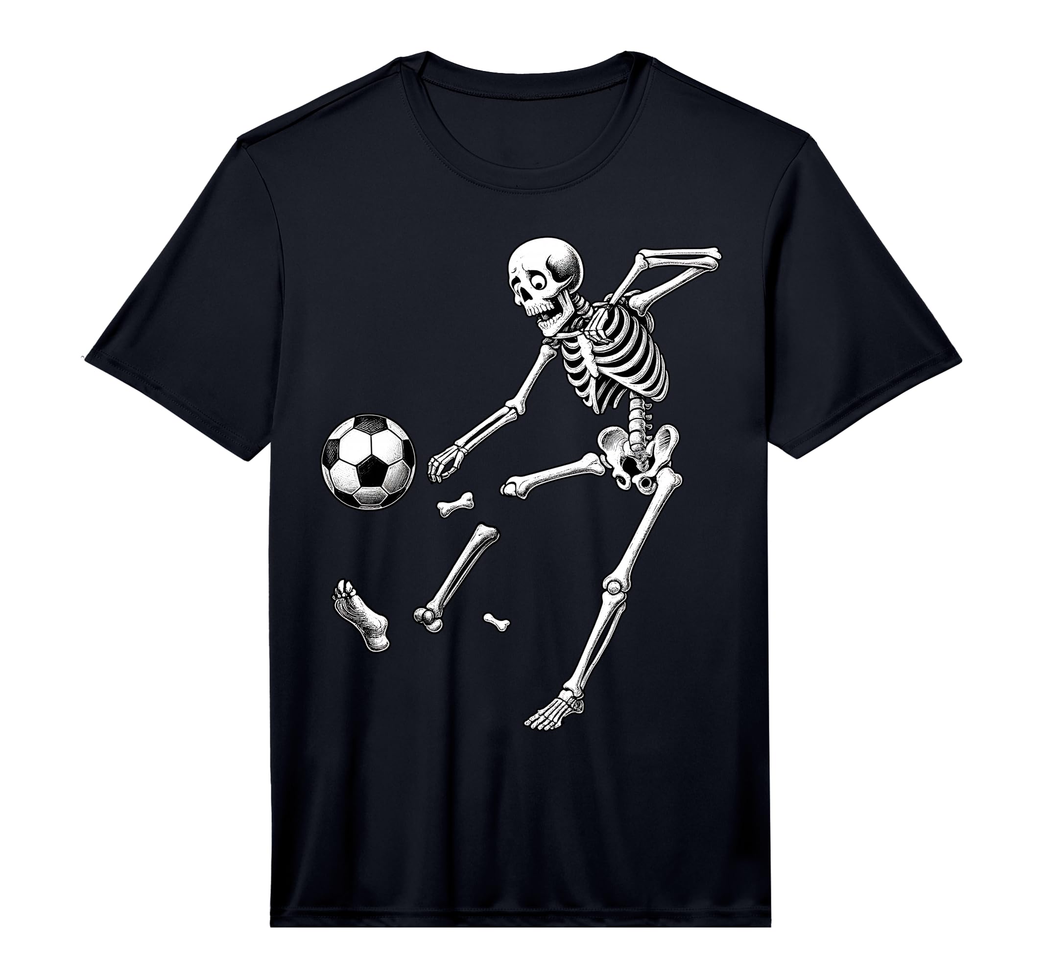 Funny Skeleton Playing Soccer T-Shirt - Aesthetic Graphic for Adults