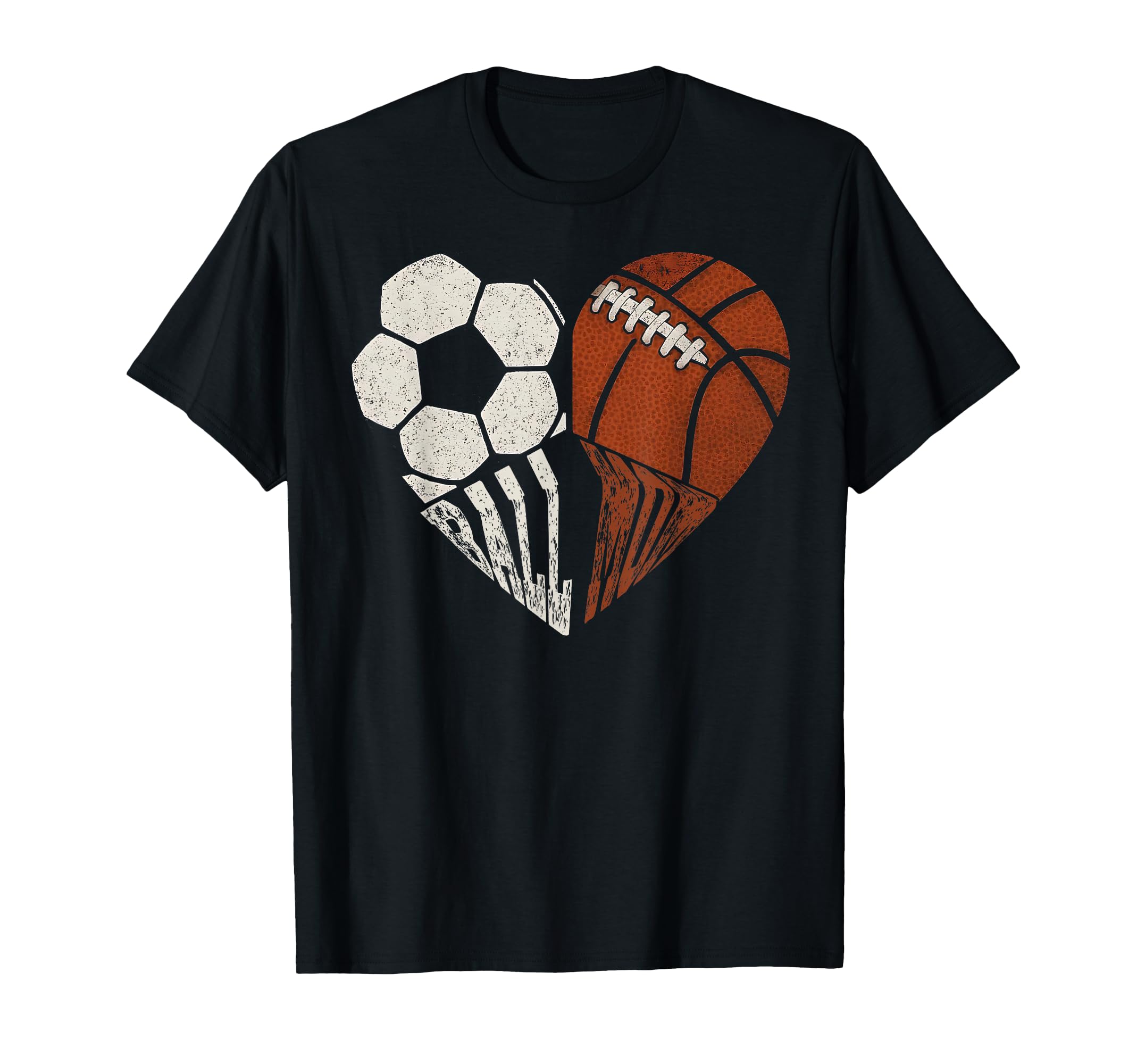 Mom Both Heart Soccer Baseball Sports T-Shirt - Custom Art Print Unisex
