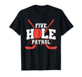 Five Hole Patrol Funny Goalie Ice T-Shirt - Aesthetic Graphic Men Women