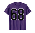 Number 68 White Black Sports Team T-Shirt - Custom Art Print Men Women
