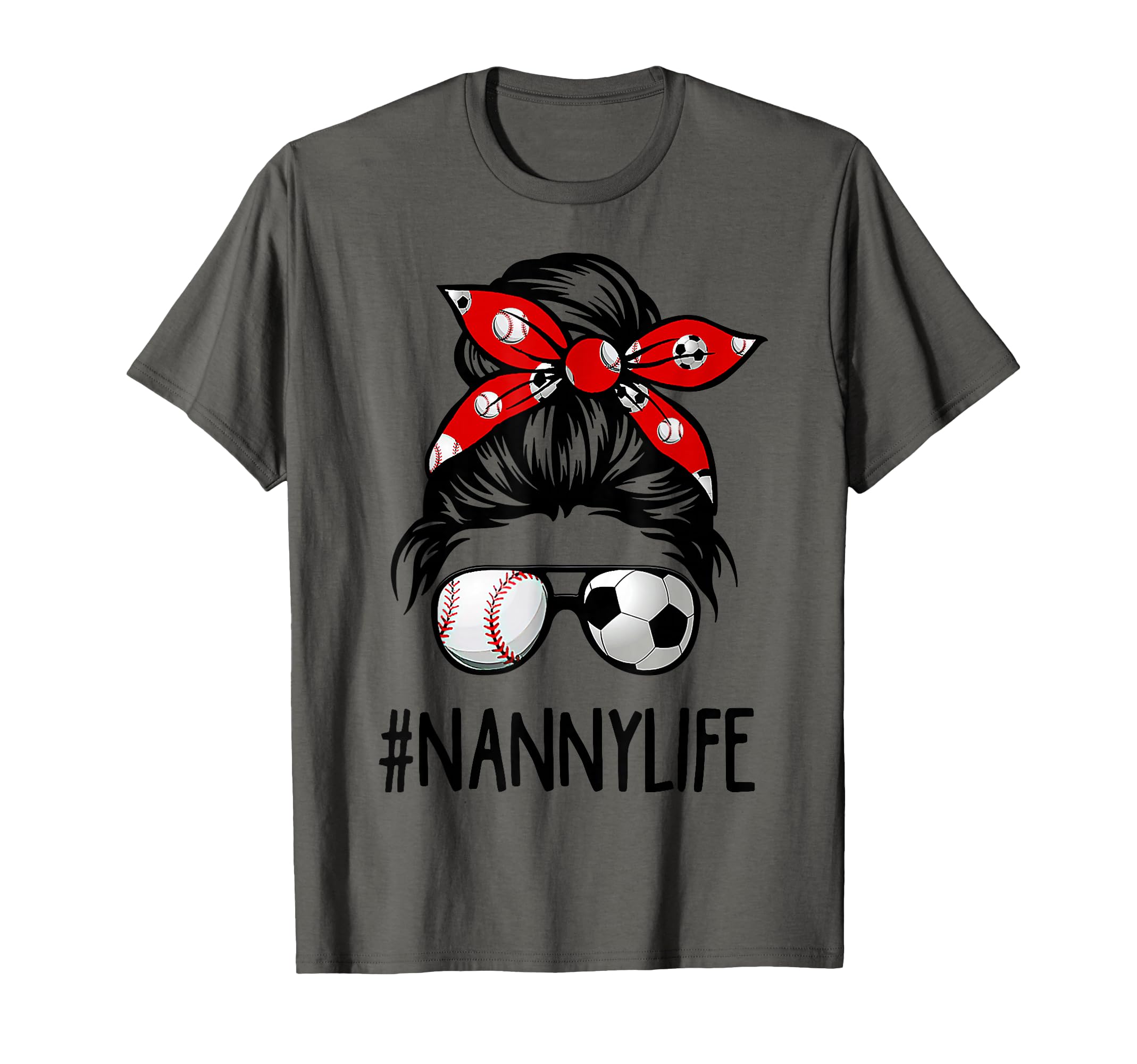 Bleached Nanny Life Soccer Messy Bun T-Shirt - Aesthetic Graphic Unisex
