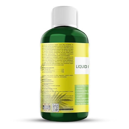 Organic Premium Kelp Seaweed Fertilizer - Bromeliad Fertilizer - Liquid Plant Food, Bromeliad Potting Mix Enhancer - Ideal for Bromeliad Plant & Live Plant Care (16 OZ)