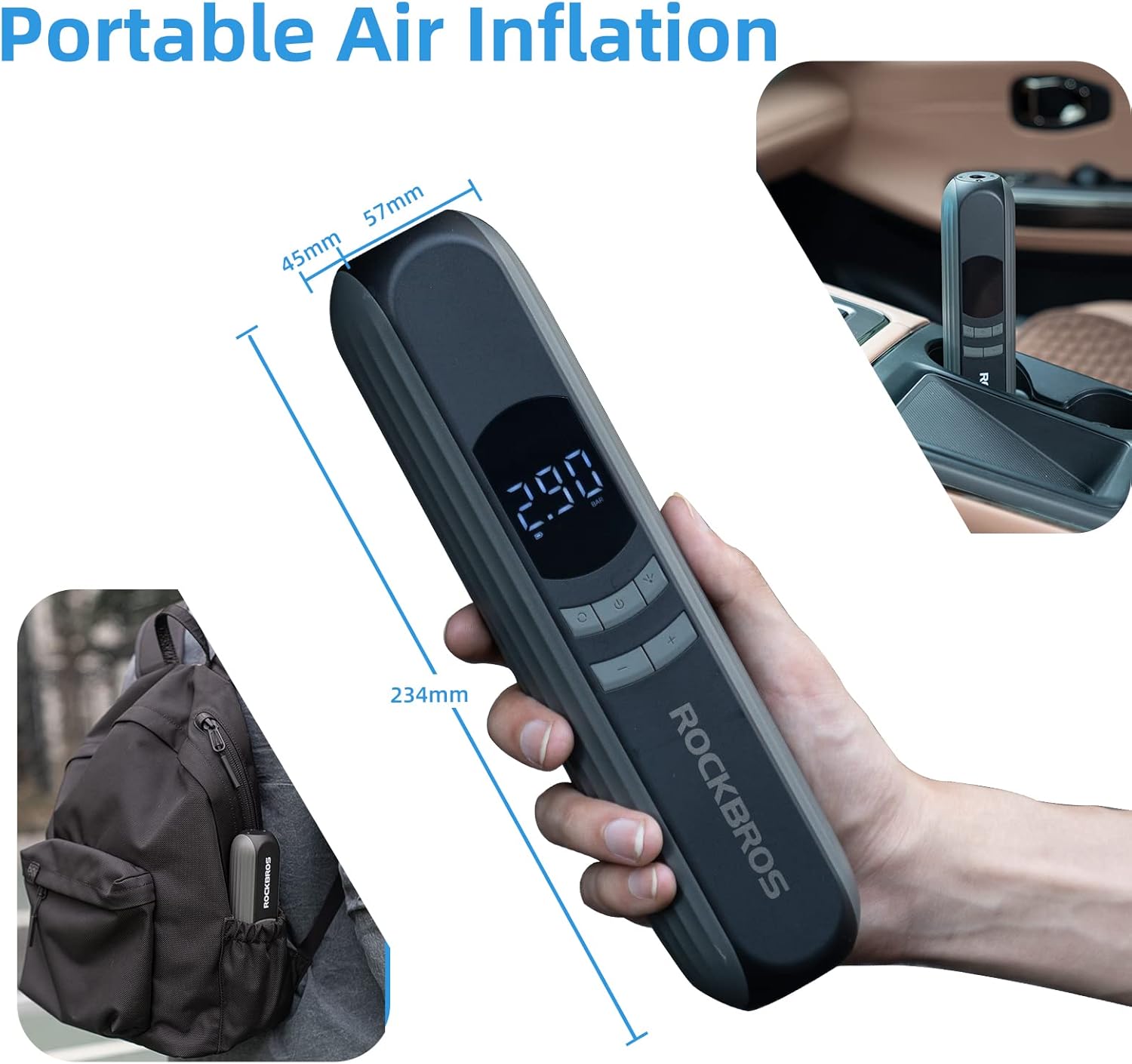 ROCKBROS A10 Electric Bike Tire Pump 150PSI