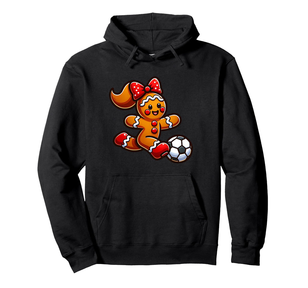 Soccer Gingerbread Coquette Bow Sports Hoodie - Unique Graphic Men Women