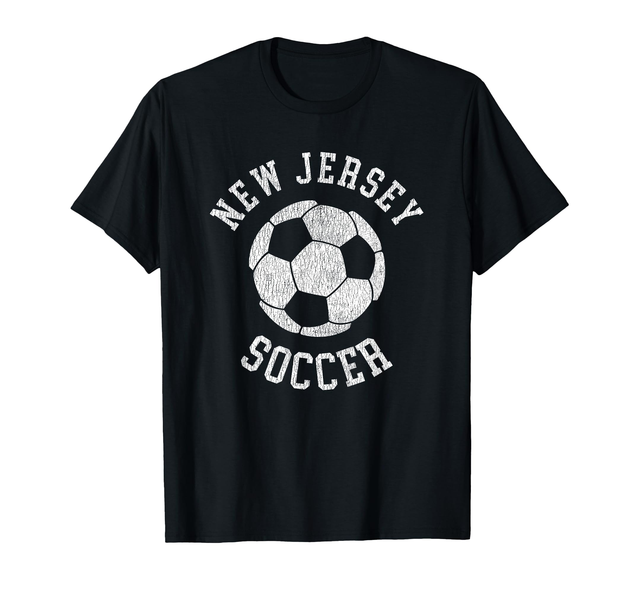New Jersey Soccer Distressed 90S T-Shirt - Fun Novelty Design for Adults