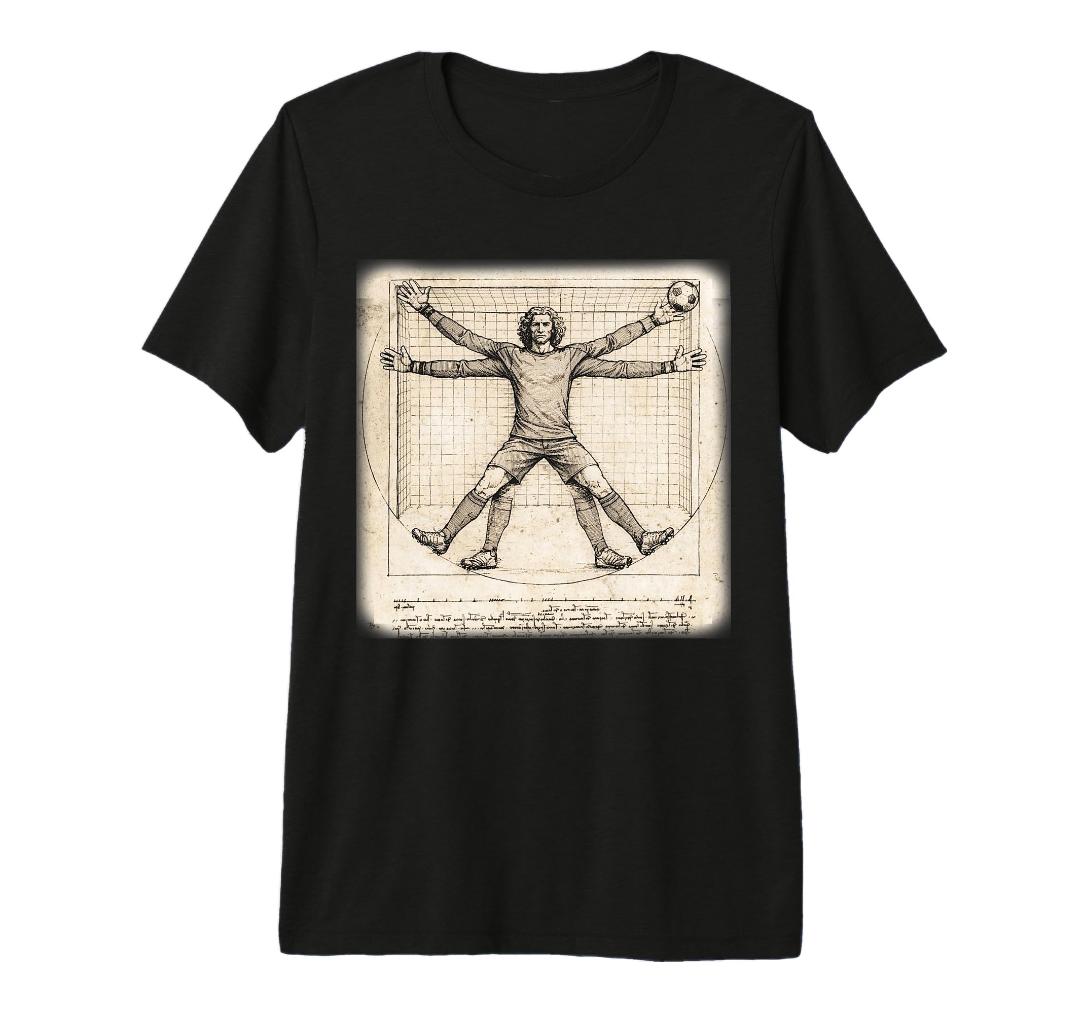 Funny Artistic Vitruvian Art Soccer T-Shirt - Novelty Apparel Unisex