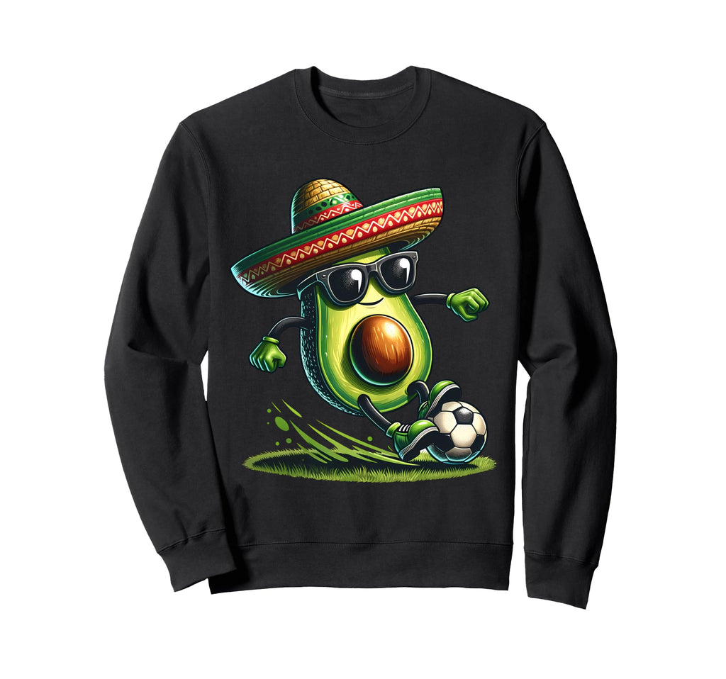 Funny Avocado Playing Soccer Sweatshirt - Casual Everyday Wear Men Women