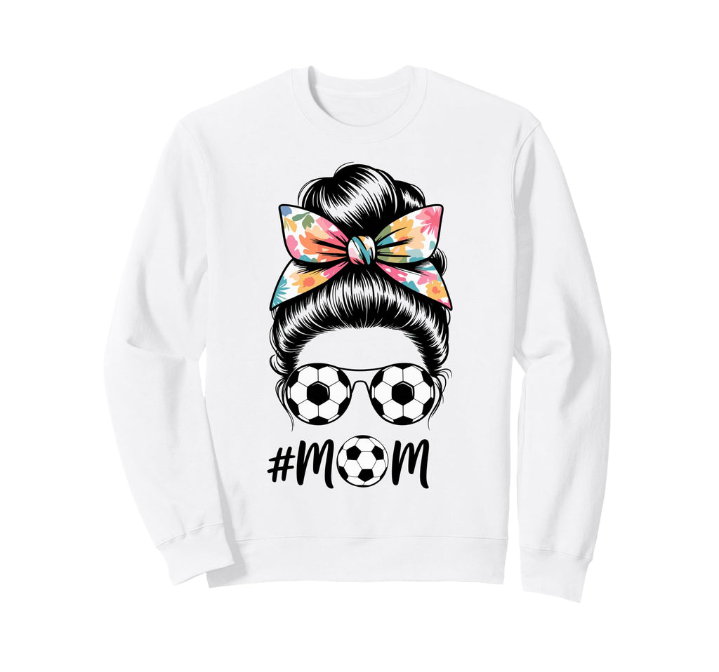 Messy Bun Bandana Soccer Mom Soccer Sweatshirt - Unique Graphic for Adults