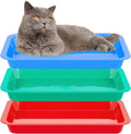Tessco for you 3 Pcs Open Small Kitten Litter Box Rabbit Pan Waterproof Plastic Litter Tray Travel Toilet for Cats Bunny Guinea Pig Small Pet, Easy Clean(Fresh Color,15.1 x 12 x 1.4 Inch)