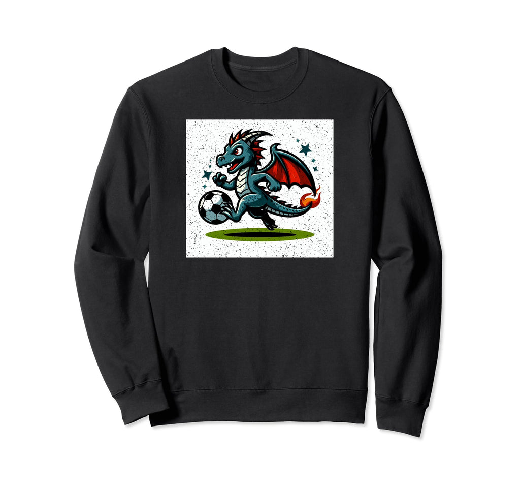 Dragon Loves Soccer Sweatshirt - Novelty Apparel for Adults