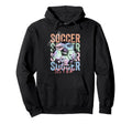 Colorful Soccer Sister Ball Distressed Hoodie - Unique Graphic Unisex