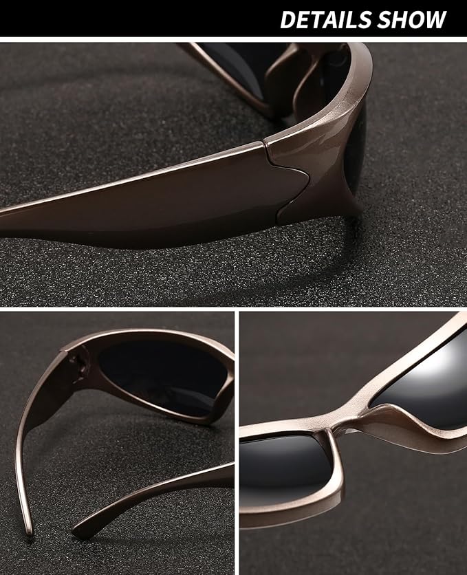 SOAR&EAGLE Y2K 3Pack Polarized sunglasses Wrap Around Men's Women's sunglasses Fashion Sport Shades Sun Glasses