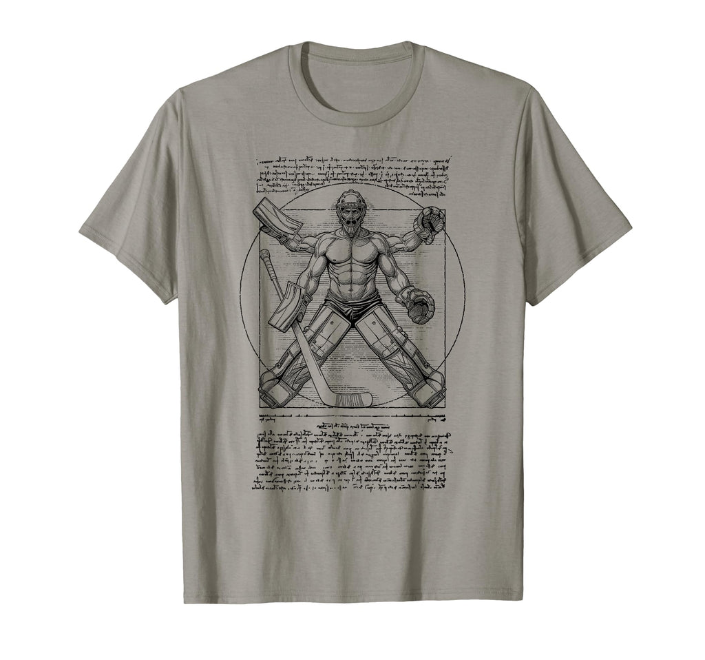 Ice Hockey Goalie Goalkeeper Vitruvian T-Shirt - Unique Graphic for Adults