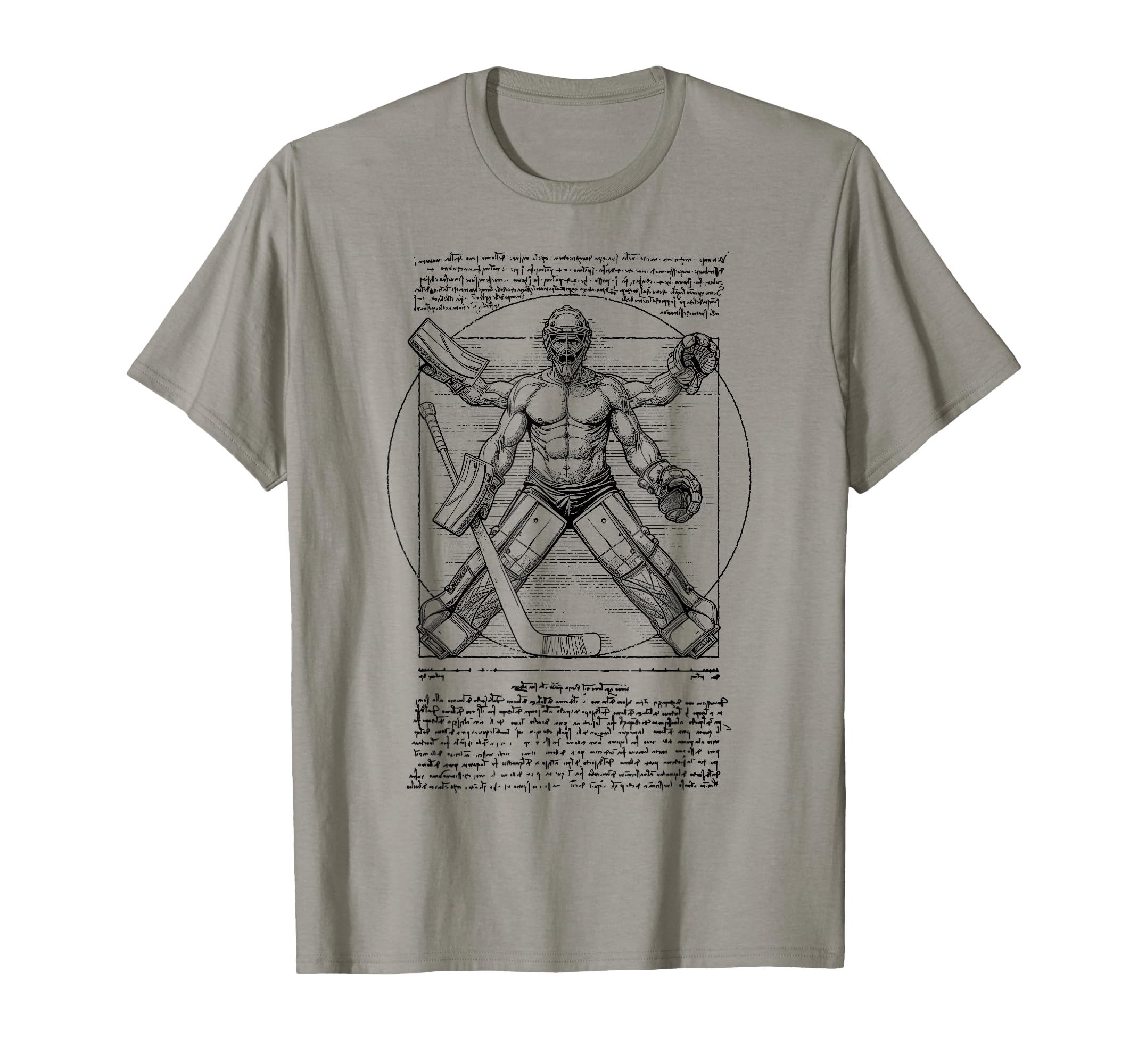 Ice Hockey Goalie Goalkeeper Vitruvian T-Shirt - Unique Graphic for Adults
