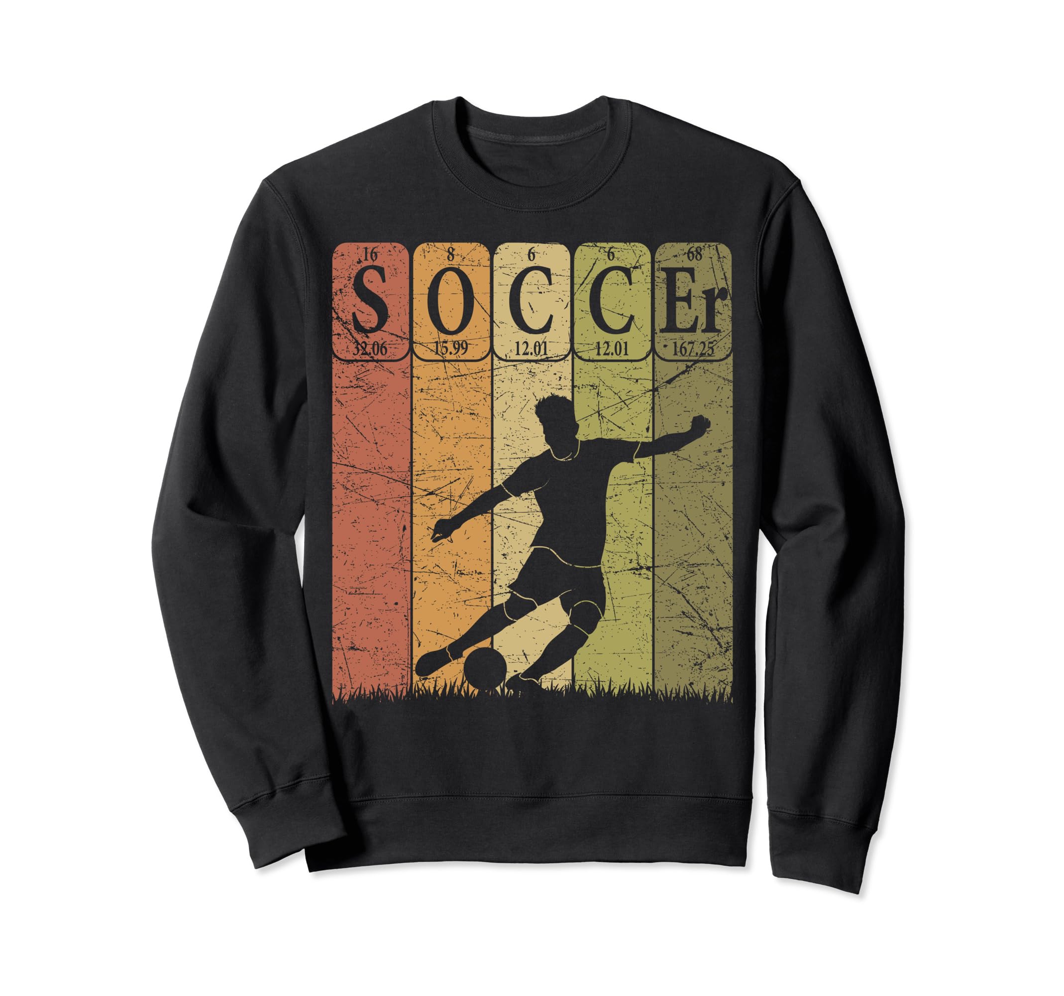 Soccer Periodic Table Elements Sweatshirt - Graphic Print for Adults
