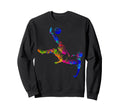 Colorful Soccer Bicycle Kick Splash Sweatshirt - Minimalist Print Unisex